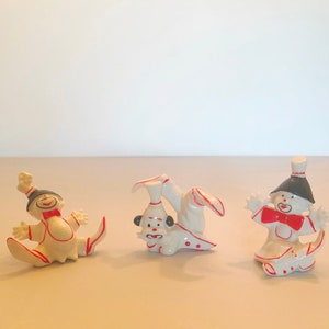 Clowns Red and White set of 3 Different Poses