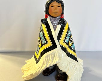 Vintage C. Alan Johnson Eskimo Mother and Child 1962 Kuwana Y17 - Etsy