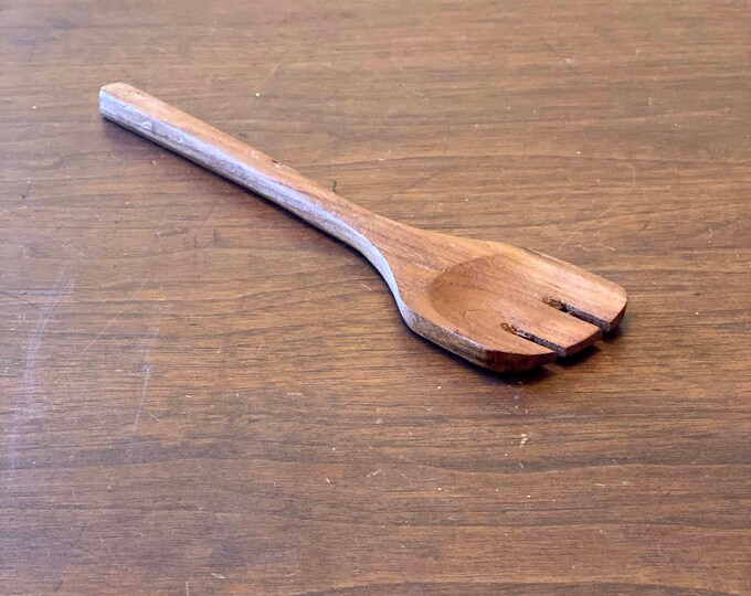 Vintage Walnut Wood Utensil Rustic Unfinished