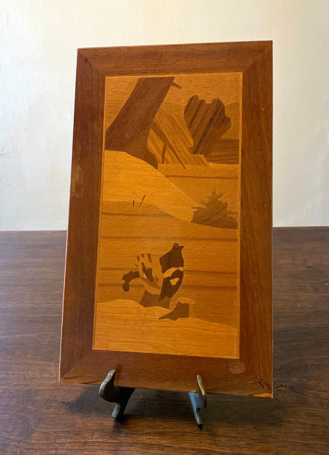 Vintage Greek Inlaid Wood Art Landscape Art Etsy