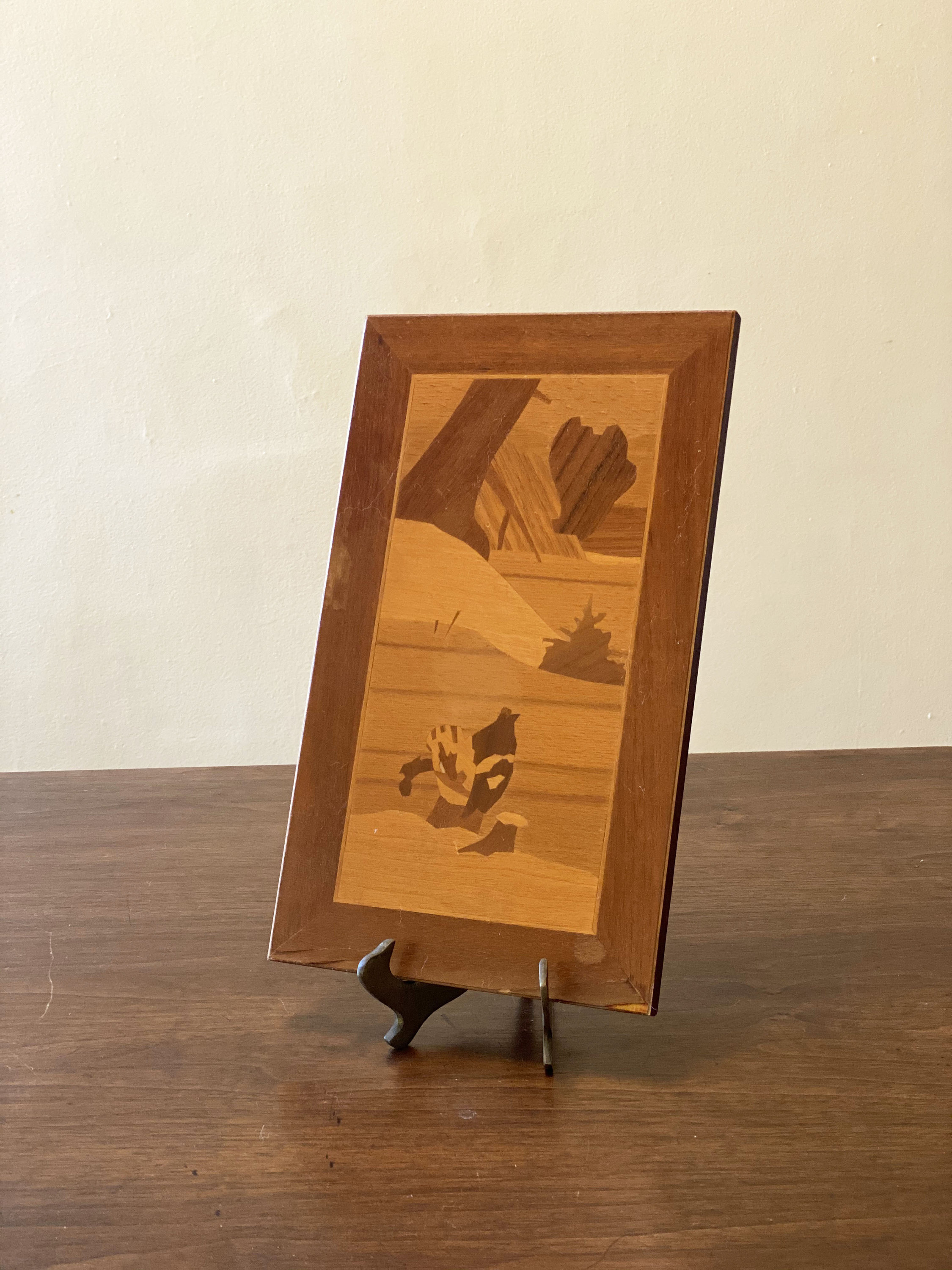 Vintage Greek Inlaid Wood Art Landscape Art Etsy