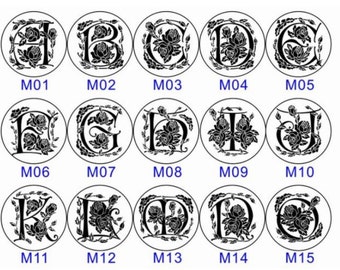 Wholesale - One set of Alphabet with Roses Wax Seal Stamp A-Z (other fonts are available)