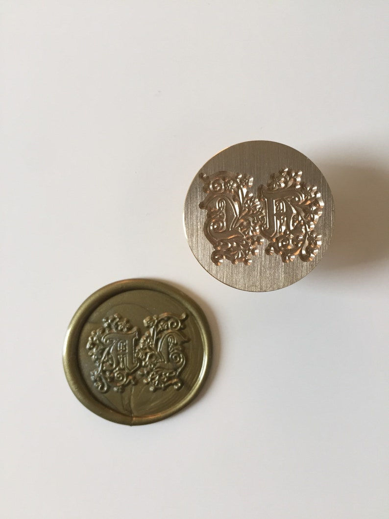 Calligraphy wax seal stamp pattern with initials