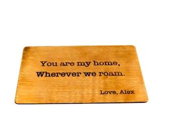 Copper Wallet Card - Anniversary Gift - Custom engraving - Custom Wallet Cards - Christmas Gift - for wives - for husbands