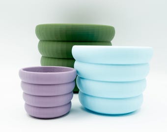 Modern Saturn Rings Flower Pot: 3D Printed Succulent Planter