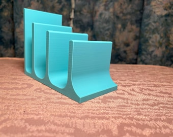 Paper Holder | Desk Organizer for Mail, Envelopes, Sketchbooks & Notes | Minimalist Teal Document Stand