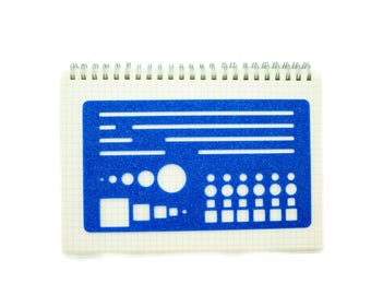 Sparkling Blue Stencil Set: Lines, Circles, Squares (7x4)