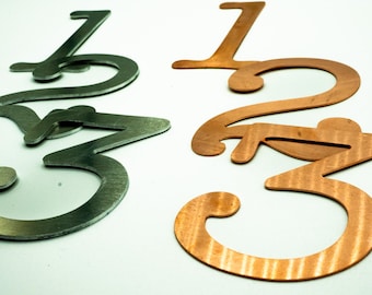 Metal House Numbers - Copper House Numbers - Aluminum House Numbers - Metal Numbers 3"