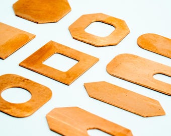 Milled Copper Blanks - 13 pack - sets of 13/26/39/52! - Copper tags - copper blanks - metal crafting - copper crafting stock - copper stock