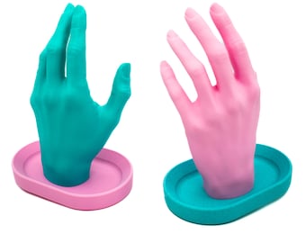 Hand-Shaped Jewelry Display with Tray: Ring & Earring Holder