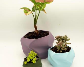 Modern Twisted Flower Pot: 3D Printed Succulent Planter