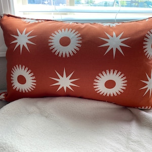 Floral Lumbar Pillow Cover: Mid-Century Modern Accent Pillow