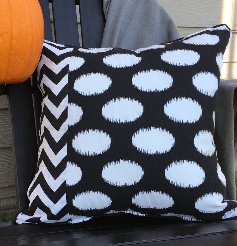 Outdoor Pillow Cover 20 X 20 Inch Black and White Pillow Cover Etsy