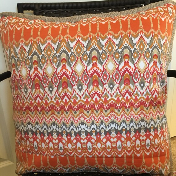 Outdoor Pillow Cover 18202224 Inch Pillow Cover Ikat Pillow Etsy
