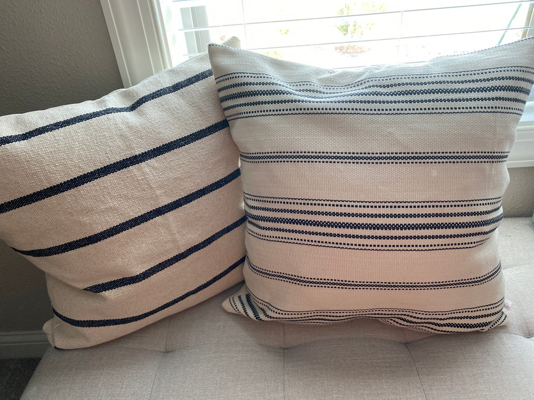 Cream Black Stripe Pillow Cover Cream Stripe Pillow Cover Etsy