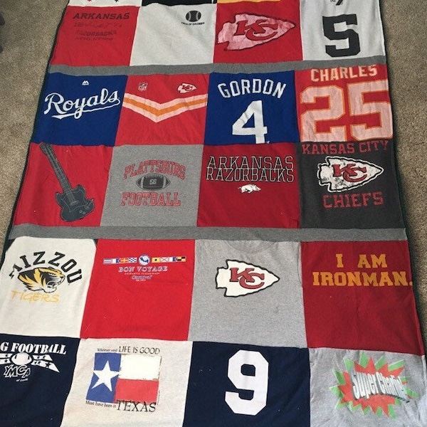 Memory Quilt Tshirt Quilt Upcycled Tshirt Blanket Memory Blanket T-Shirt Quilt Tshirt Blanket