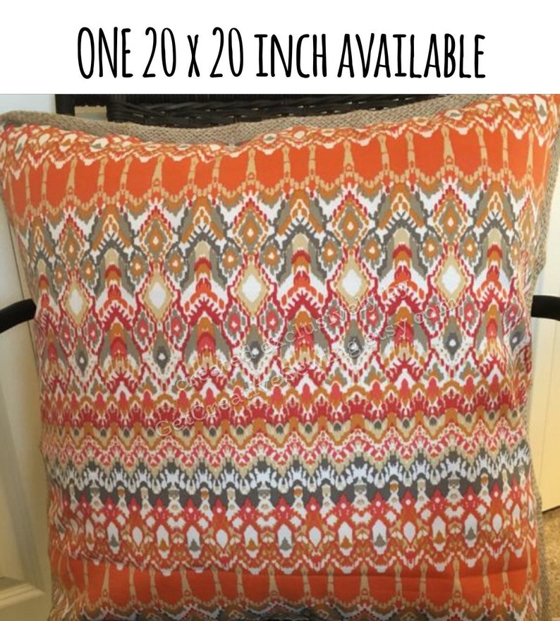 Outdoor Pillow Cover Orange Pillow Cover Ikat Pillow Cover Etsy