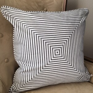 Black Stripe Pillow Cover 182022 inch Black White Stripe Pillow Cover Black Ticking Stripe Pillow Black Cream Pillow Cover Farmhouse Decor image 3