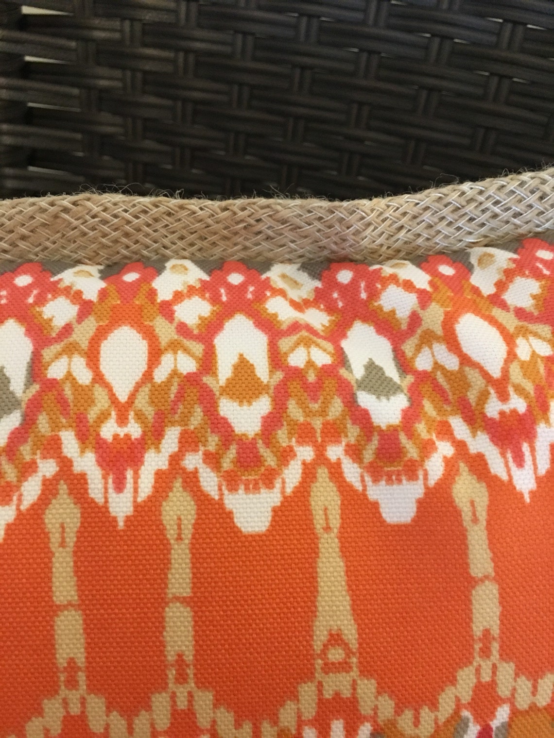 Outdoor Pillow Cover Orange Pillow Cover Ikat Pillow Cover Etsy