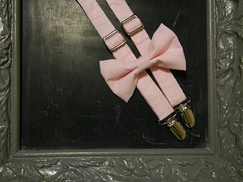 Boys Suspenders Bow Tie Set Pink | Etsy