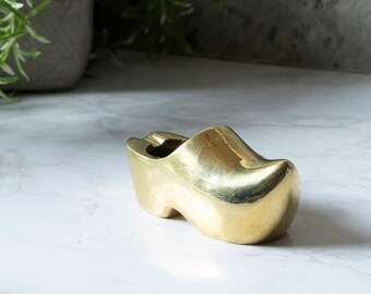 Mid Century Brass Clog Ashtray