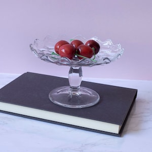 Vintage Clear Glass Footed Tray/Pedestal Stand