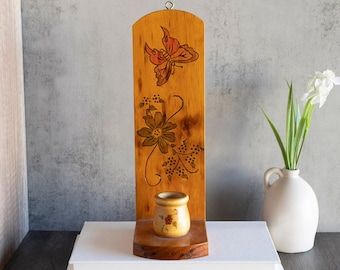 Retro Folk Art Butterfly Candlestick Wall Decor