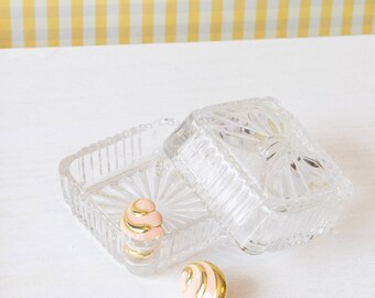 Crystal Clear Trinket Box With Raised Bow