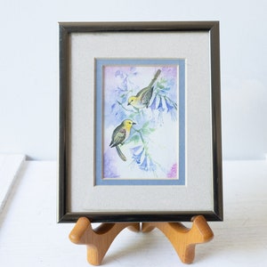 Vintage Cleo Teissedre Small Framed Bird/Oriole Art from Teissedre Galleries