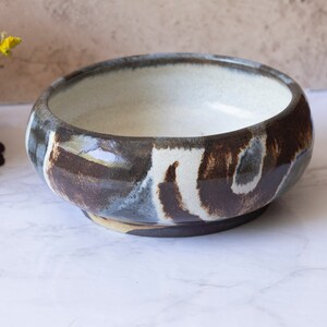 Earthy Glazed Ceramic Pot/Planter Signed by Artist Schoff Vintage 1992