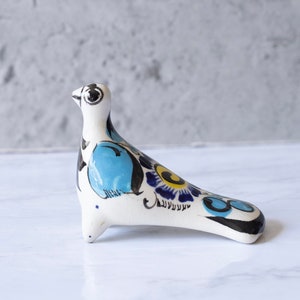Vintage Hand-Painted Tonala Mexican Folk Art Pottery Bird Figurine/Dove