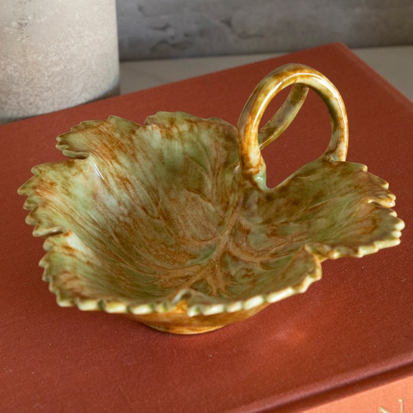 Studio Pottery Maple Leaf Trinket Dish