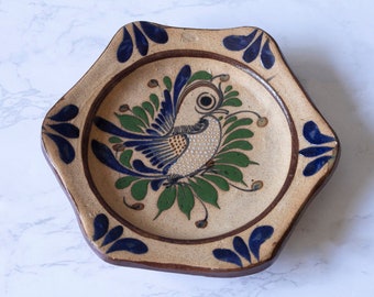 Mexican Stoneware Plate | Mexico Ceramic Art | Mexican Pottery Wall Plate Mexican Pottery Plate with Bird | | Mexican Decor