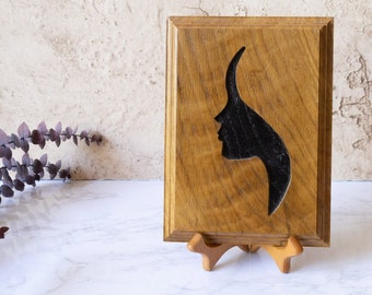 Mid Century Modern Woman Silhouette Wall Plaque-Wooden Wall Hanging Plaque VTG 60s