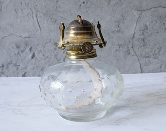 Vintage Hobnail Farmhouse Style Oil Lamp