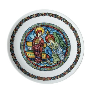 Noel Vitrail-Christmas Plate by D&#39;ARCEAU LIMOGES