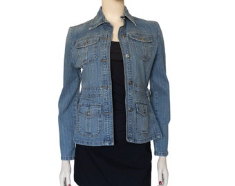 Vintage Denim Jean Jacket With Pockets Size S