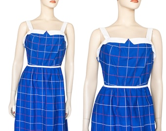 1950's Vintage Dash-About Dress Blue Plaid