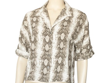 Snake Print Python Blouse By Kaii Los Angeles Size M