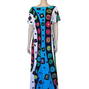 Vintage 90&#39;s Hand-painted Kaftan Size Large-Tribal Design