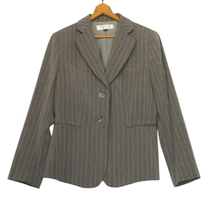 Vintage 90&#39;s Tahari Gray Pinstripe Blazer Size 10