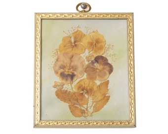 Vintage Dried Pressed Flowers In Ornate Frame
