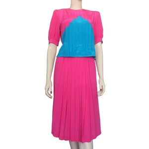 Vintage 1980s Pink Skirt and Top Set Western by Silk Studios Size 10