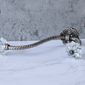 Single Curtain Holdback/Pullback Faux Crystals and Silver Tone Hardware