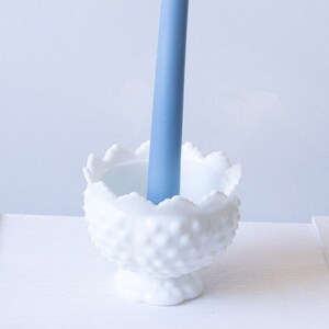 Vintage Fenton Milk Glass Hobnail Candleholder