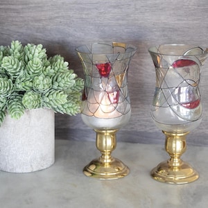 A pair of Partylite Mosaic Stained Glass - 2 Candle Holders