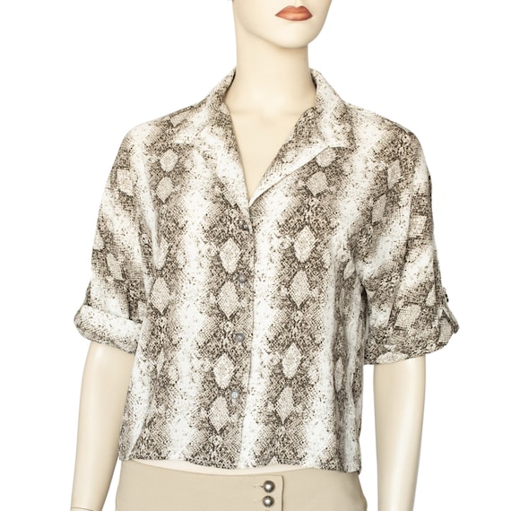 Snake Print Python Blouse By Kaii Los Angeles Siz… - image 1