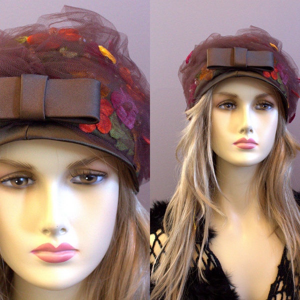 RESERVED For Nadia- Vintage 1960s Cloche Hat- Emme Boutique By Frank Clive-Perfect for Fall!