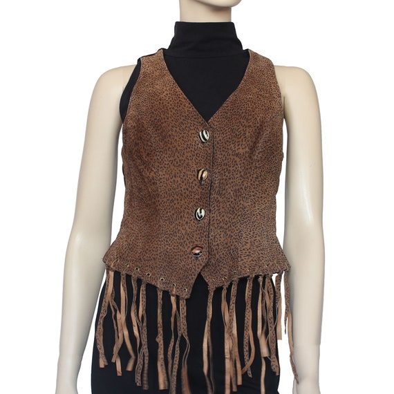 Vintage 1980's John Murrough Fringed Suede Animal… - image 3