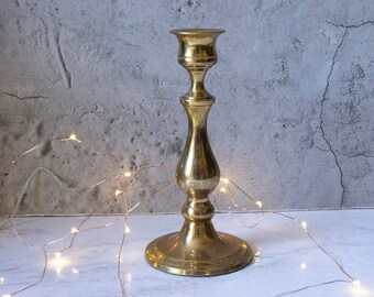 Shiny Brass Taper Candlestick Holder